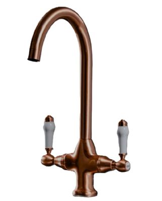 EVO IMPERIAL BRUSHED COPPER/BRONZE TRADITIONAL MONO KITCHEN SINK MIXER TAP with SWIVEL SPOUT, KTAP009CB